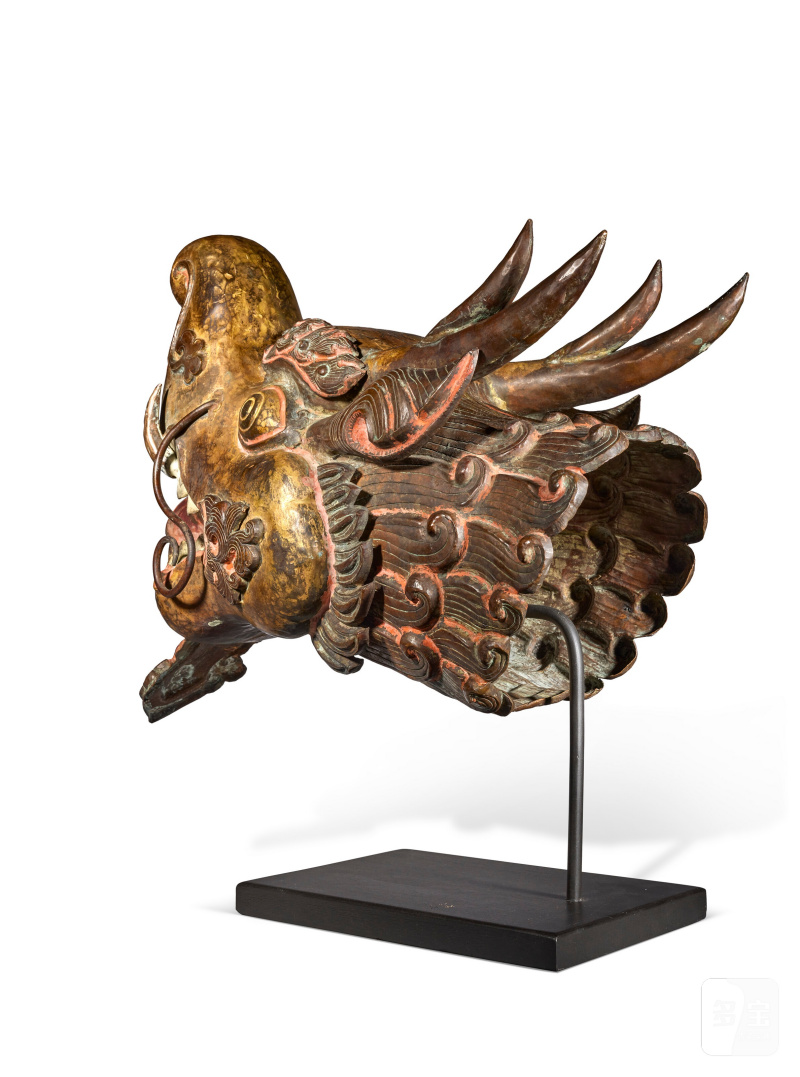 TÊTE DE MAKARA EN BRONZE PARTIELLEMENT DORÉ ET POLYCHROME  TIBET, XIXE SIÈCLE - 图5
